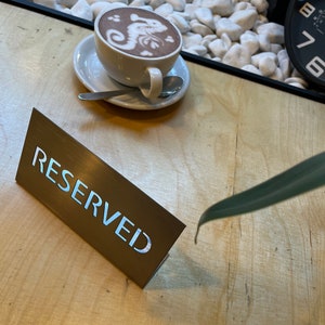 Steel Reserved Seating Sign for Table Top, Reserved Sign Template ...