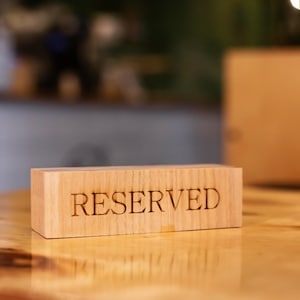 Wood Reserved Sign, Tabletop Sign, Restaurant Reserved Table Signs, Wood Sign, Reserved Seating, Wedding Wooden Sign,Table number holders image 1