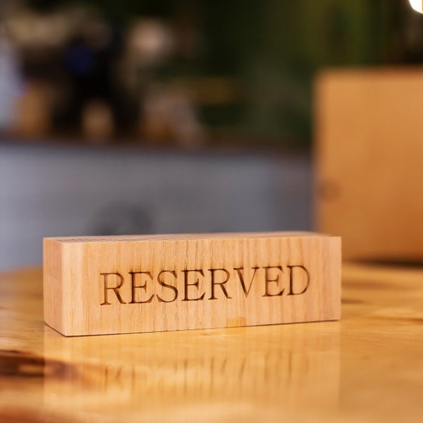 Wood Reserved Sign, Tabletop Sign, Restaurant Reserved Table Signs, Wood Sign, Reserved Seating, Wedding Wooden Sign,Table number holders