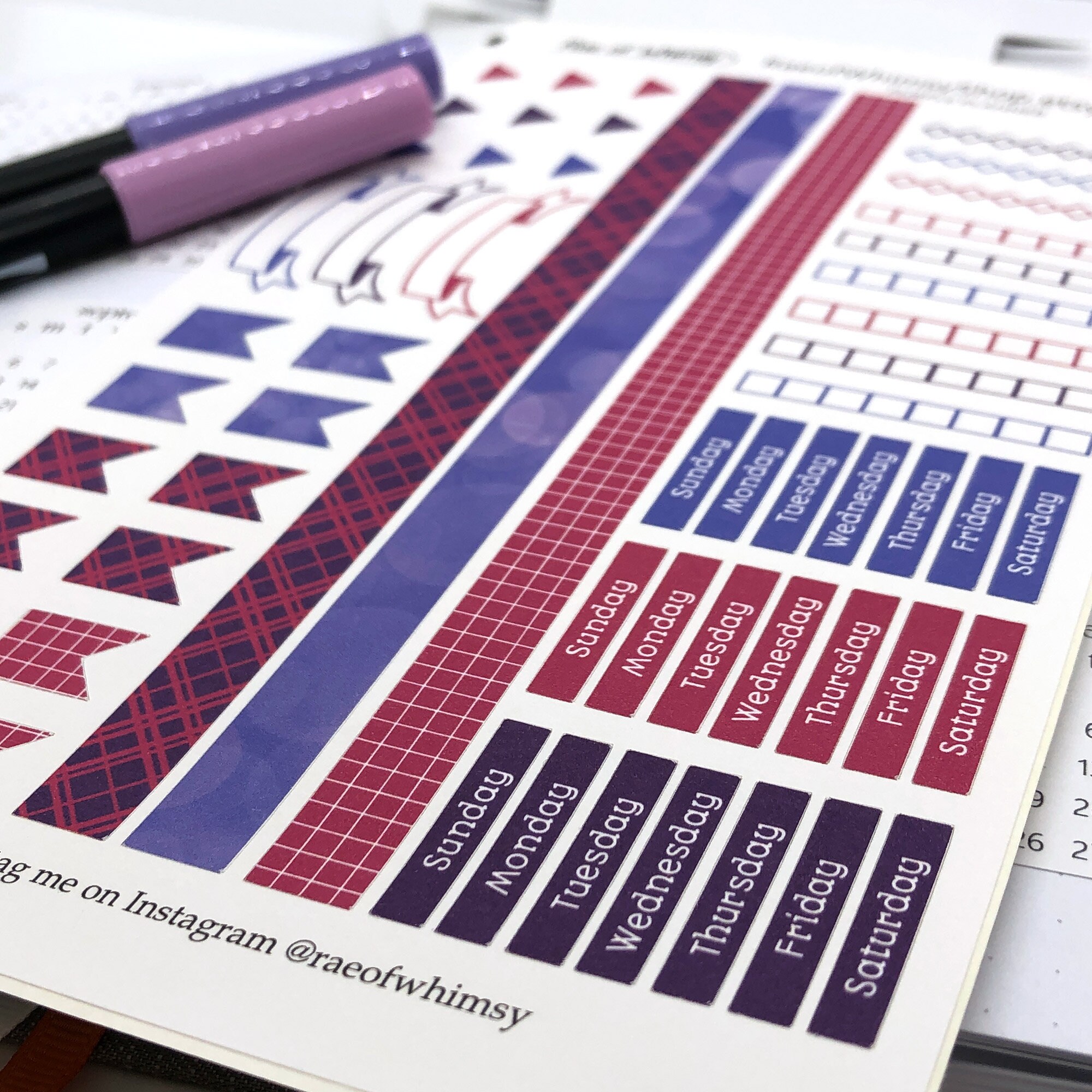 Planner Sticker Sheet – PURPLE | Cute Rainbow | Bullet Journal Stickers ...
