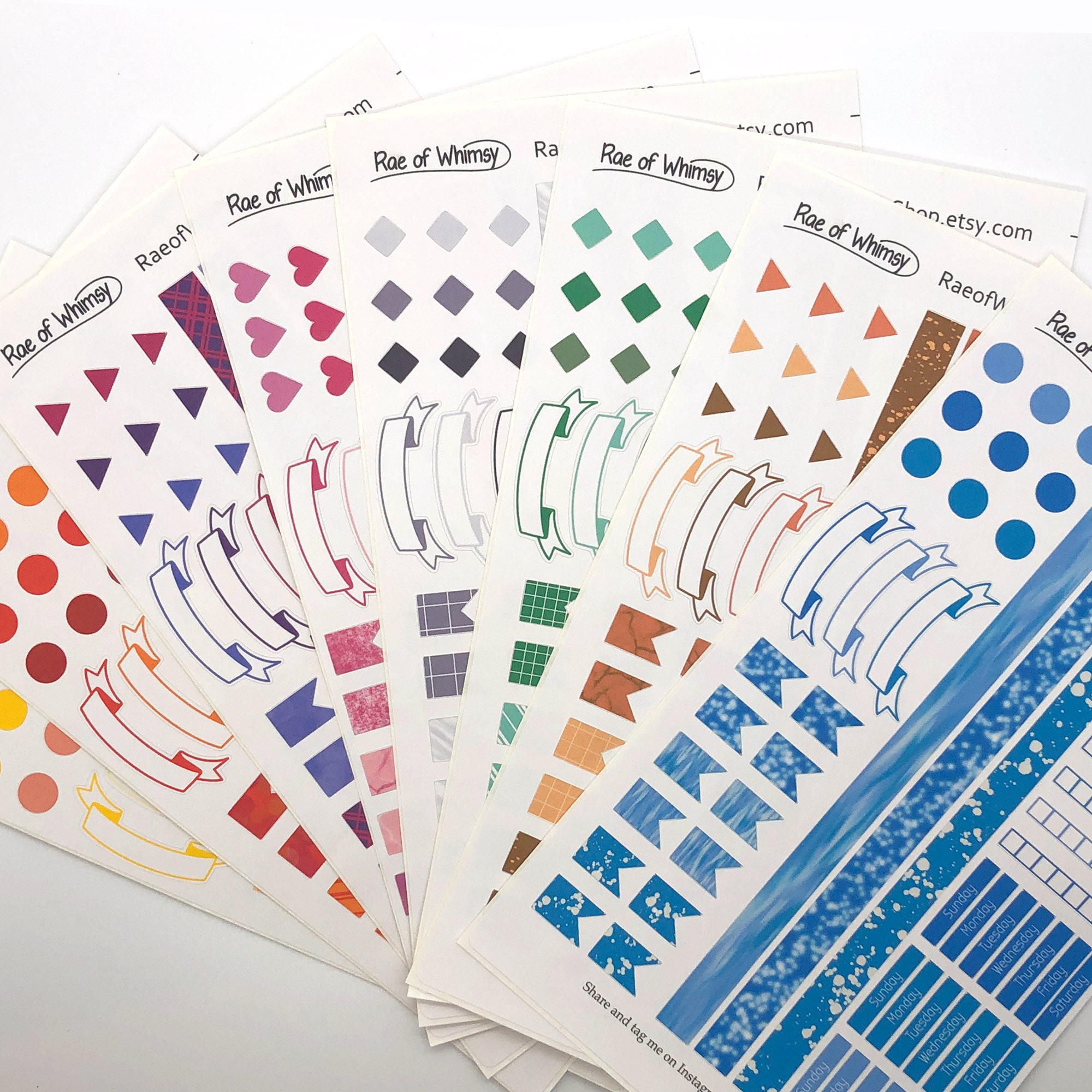 Planner Sticker Sheet – RED | Cute Rainbow | Bullet Journal Stickers ...