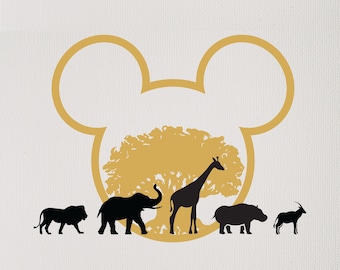 Magical Animal Kingdom bundle - tree, mouse ears & wildlife - svg, png, eps, pdf, dxf for Cricut, Silhouette, HTV Projects