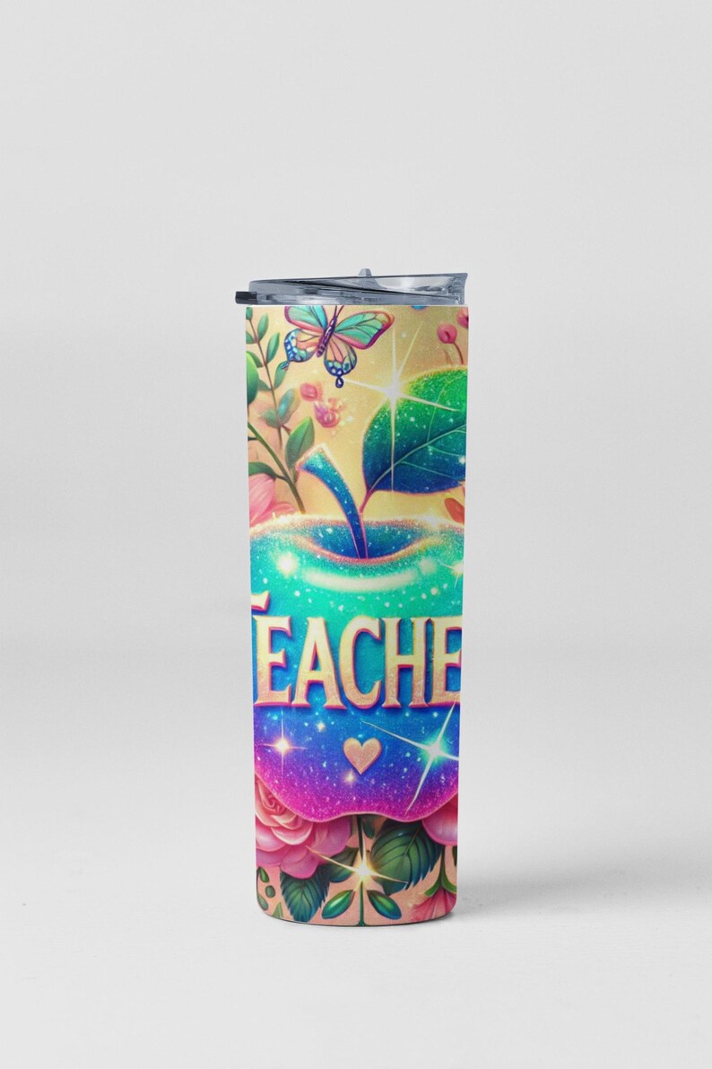 Teacher 20 Oz Skinny Tumbler Design | PNG Sublimation Wrap | Instant ...