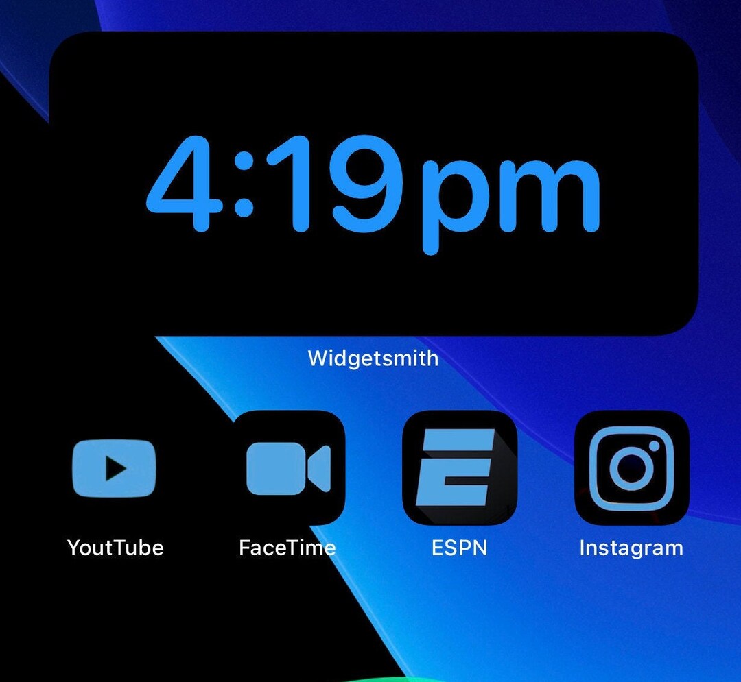 Black/baby Blue Icons IOS 14 Etsy