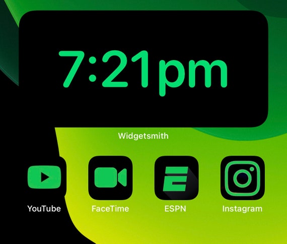 Black Neon Green Icons Ios 14 Etsy Black Neon Green Icons Ios 14 Etsy