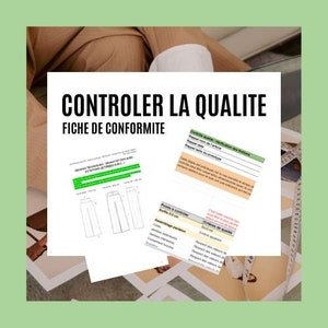 KONTROLLIEREN Sie die Qualität Ihrer Kleidung in der Werkstatt – Muster-Konformitätsblatt zur Kontrolle der Qualität Ihrer Modekleidung | A4 | FR