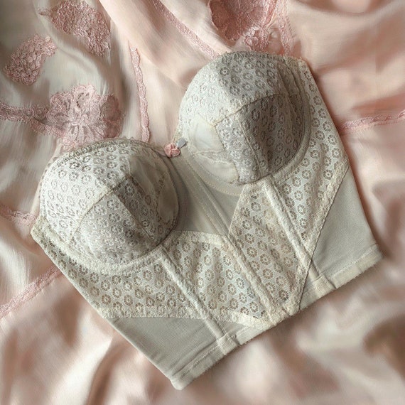 Vintage 50s sage bustier, size 32B