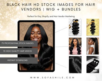 Hair Extensions Stock Images – Wig & Bundles Content Kit (Digital Download)