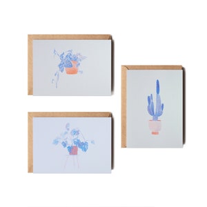 3er Set Risoprints Karten Pflanze A6