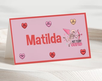 Editable Anti-Valentine's  Day Place Card Template Valentine's Day Party Name Card Printable Seating Card Personalized Party Décor P04