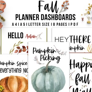 Fall Planner Dashboard Happy Planner Printable Cover Inserts Pumpkin ...