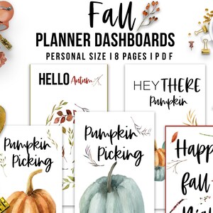 Fall Planner Dashboard Happy Planner Printable Cover Inserts Pumpkin ...