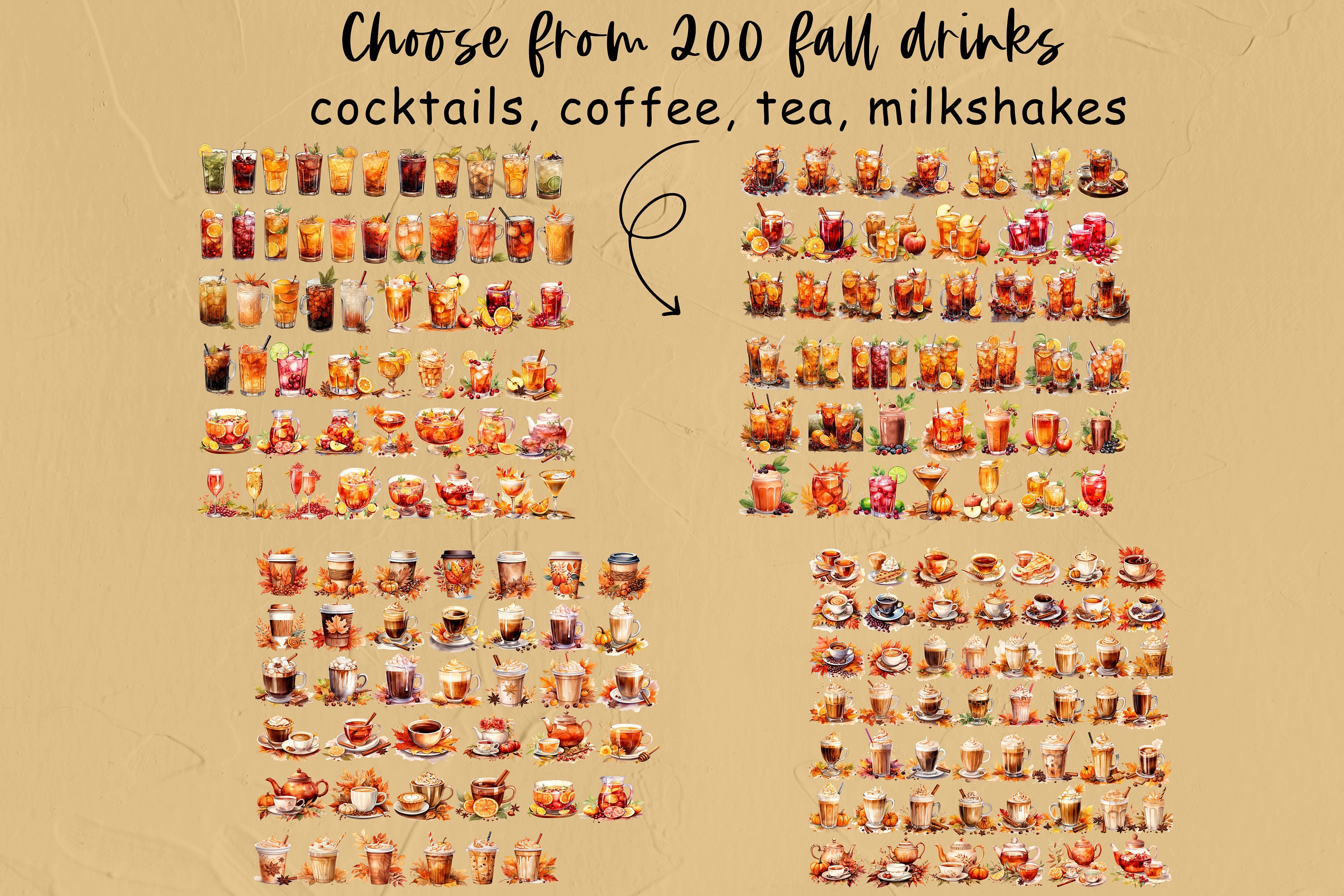 Editable Fall Signature Drink Menu Template Thanksgiving Bar Menu 