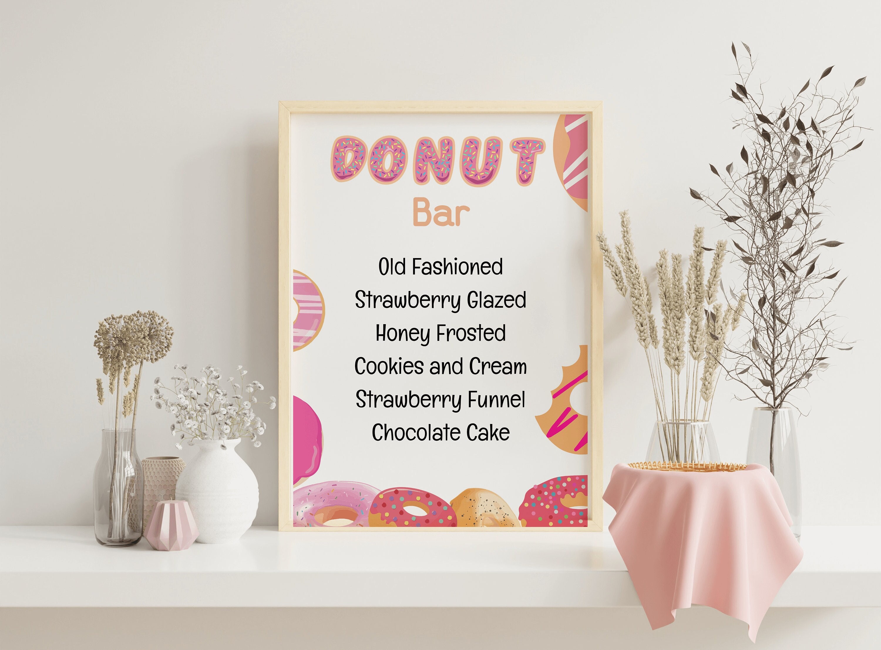 Donut Bar Sign Editable Donut Station Template Digital Birthday Menu ...