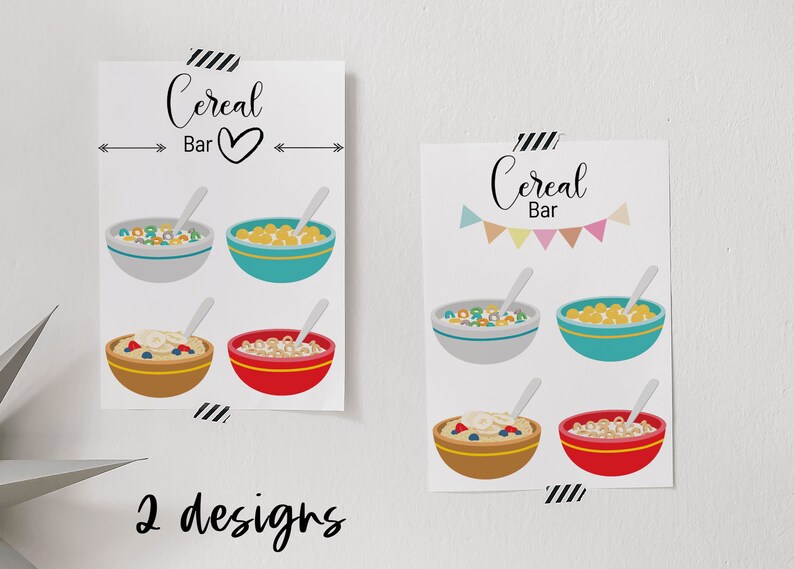 Cereal Bar Sign Cereal Station Pancake and Pajama Party Breakfast Sign