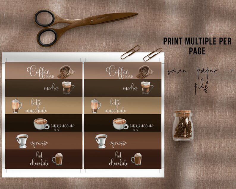 Coffee Menu Sign Customizable Coffee Bar Printable Editable Wedding ...