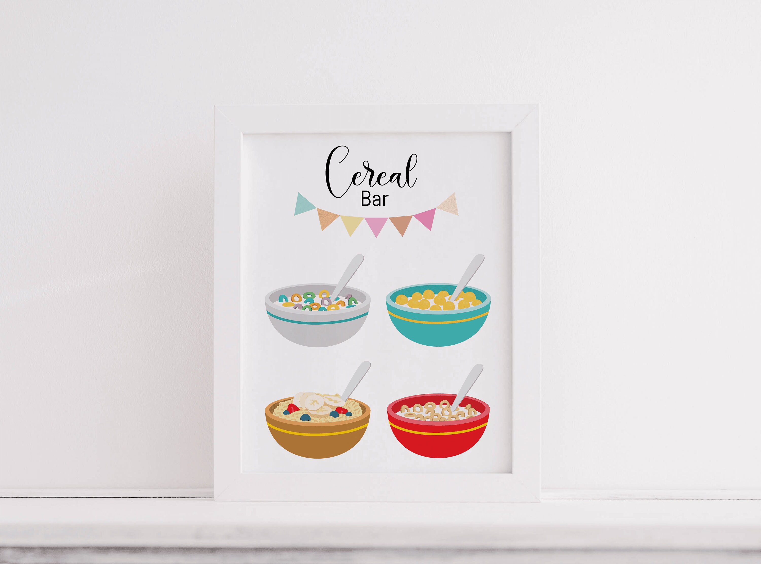 Cereal Bar Sign Cereal Station Pancake and Pajama Party Breakfast Sign