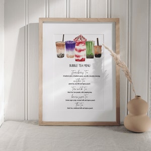 Bearbeitbare Bubble Tea Menü Zeichen Anpassbare Bubble Tea Zeichen Boba Milk Tea Bar Geburtstagsfeier Hochzeit Druckbare Vorlage Sofortiger Download