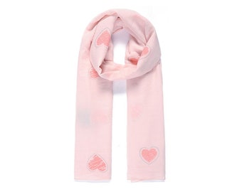 Heart Print And Metallic Print Scarf [30%OFF]