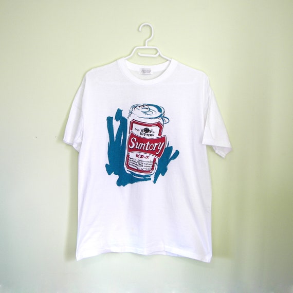 Vintage Single Stitch 90s Suntory Beer Can Shirt Etsy