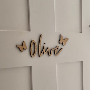 Girls Bedroom Door, Name Sign, Butterfly Decor,  Bedroom Accessories, Personalised Wooden Sign, Kids Room Sign, Nursery Decor, Child&#39;s Room