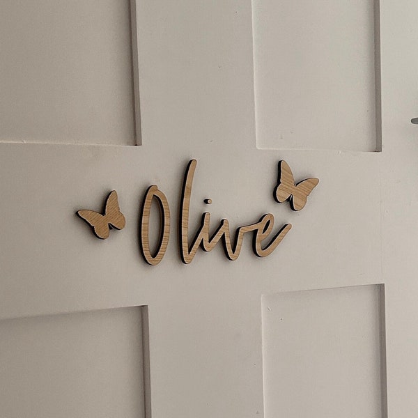 Girls Bedroom Door, Name Sign, Butterfly Decor,  Bedroom Accessories, Personalised Wooden Sign, Kids Room Sign, Nursery Decor, Child's Room