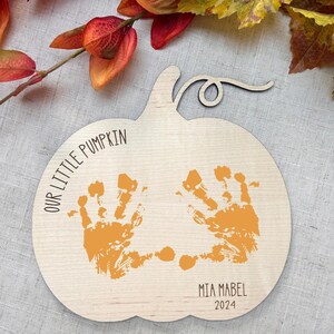 Halloween Handprint Art, Our Little Pumpkin, Handprint Craft, My First Halloween, Halloween Baby, Personalised Keepsake, Halloween Pumpkin