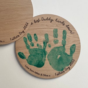 Personalised Gift for Dad, Daddy Birthday Gift, Hand Print Keepsake Gift, Gift from Kids to Dad, DIY Gifts for Dad, Baby Handprint Present image 7