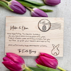 Carte postale de lapin de Pâques, cadeau de Pâques personnalisé, lettre du lapin de Pâques, carte de lapin de Pâques, du lapin de Pâques, cadeau pour petits-enfants