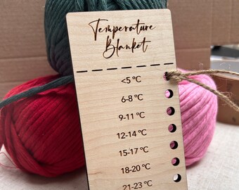 Temperature Blanket Colour Chart, Temp Blanket Charts, Knitting Gifts, Shade Card Organiser, 2024 Knit Temperature Blanket