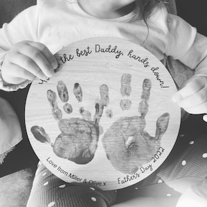 Personalised Gift for Dad, Daddy Birthday Gift, Hand Print Keepsake Gift, Gift from Kids to Dad, DIY Gifts for Dad, Baby Handprint Present