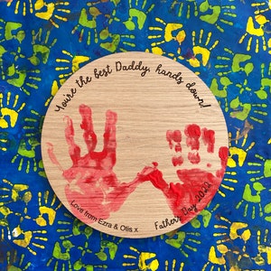 Personalised Gift for Dad, Daddy Birthday Gift, Hand Print Keepsake Gift, Gift from Kids to Dad, DIY Gifts for Dad, Baby Handprint Present image 10