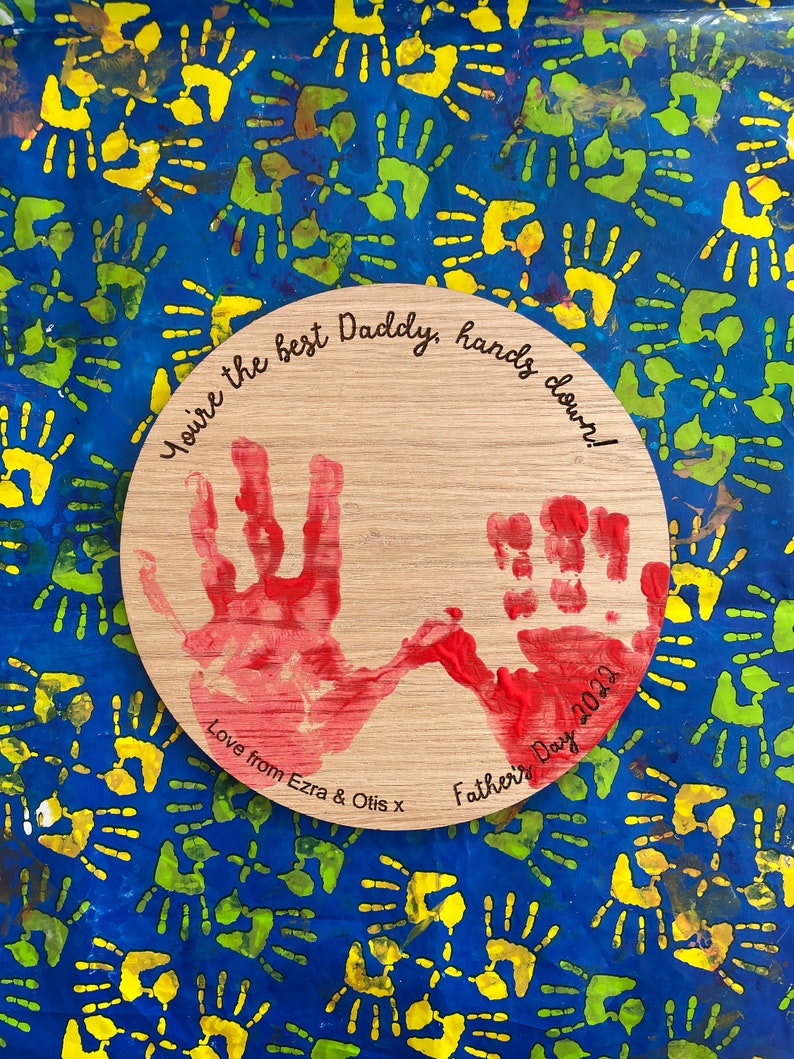 Personalised Gift for Dad, Daddy Birthday Gift, Hand Print Keepsake Gift, Gift from Kids to Dad, DIY Gifts for Dad, Baby Handprint Present image 10