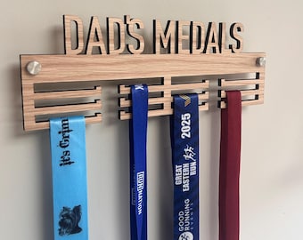 Dads Medals, Fathers Day 2026 Gifts, Gift for Dad, Running Medal Holder, Personalised Medal Hanger, Gift for Runner, Daddy's Medal Display