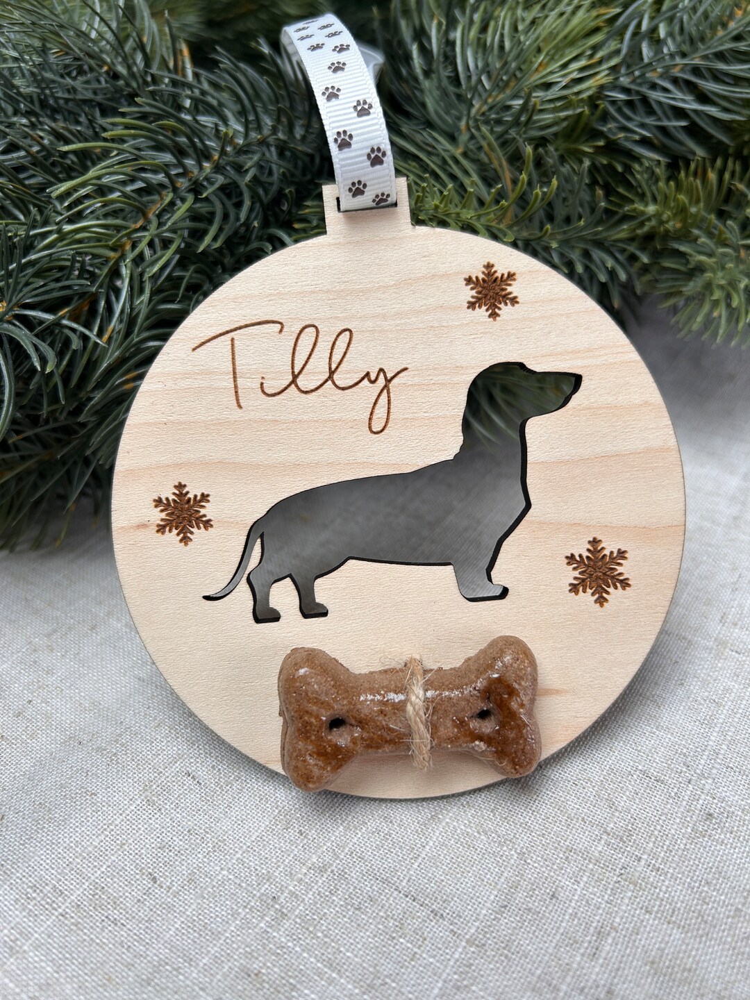 Sausage Dog Christmas Decoration, Dachshund Christmas, Dog Ornament
