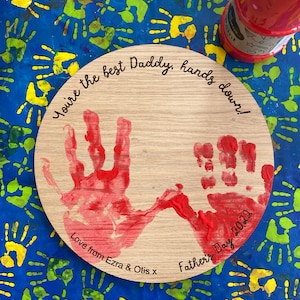 Personalised Gift for Dad, Daddy Birthday Gift, Hand Print Keepsake Gift, Gift from Kids to Dad, DIY Gifts for Dad, Baby Handprint Present image 5