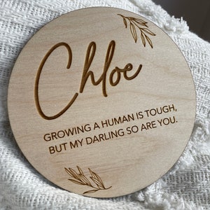 Mum to be Disc,  Pregnancy Gift, Baby Shower Present, Growing a Human, Wooden Disc, Pregnancy hamper Plaque, Expecting Mum Gift, Mummy to Be