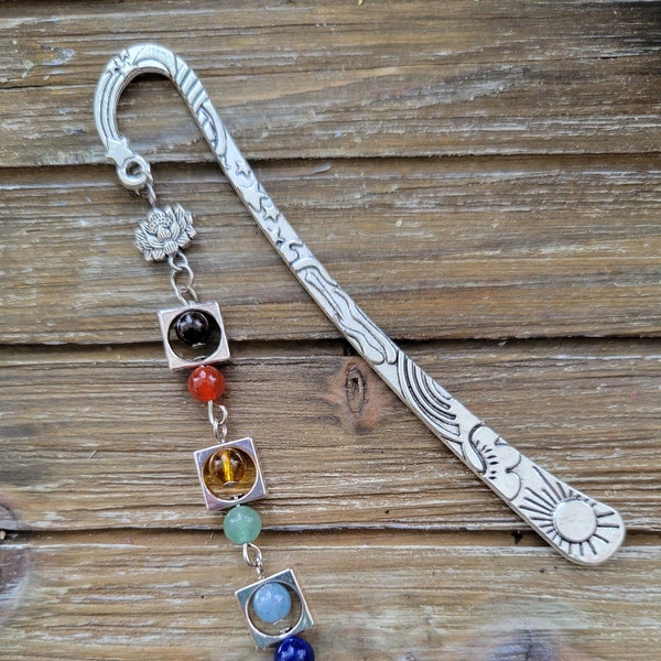 Crystal with Metal Bookmark, Gemstones Bookmark ,Elegant Book Decorations