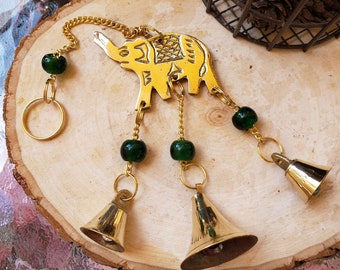 Brass Wind Chime with bells Elephant