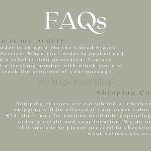 Puede incluir: Preguntas frecuentes sobre el env&iacute;o y el seguimiento de pedidos para My Magic Place Shop. Los pedidos se env&iacute;an a trav&eacute;s del Servicio Postal de los Estados Unidos. El env&iacute;o gratuito se ofrece para pedidos superiores a $35. Los gastos de env&iacute;o se calculan en el momento de la compra.