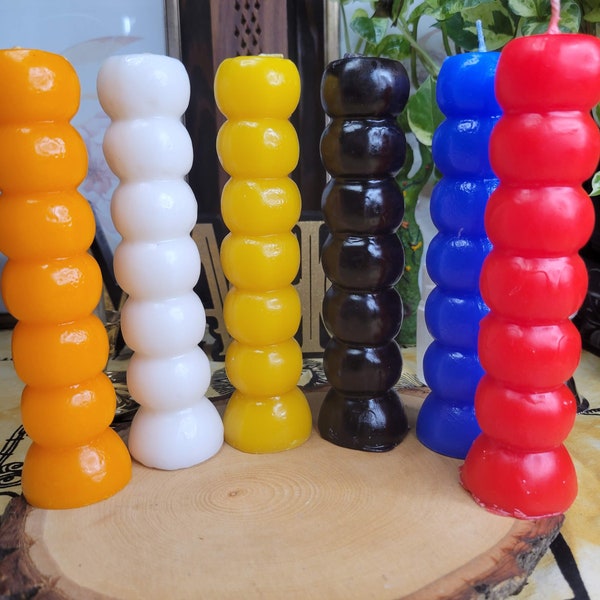 7 Knob candles Assorted colors  Spell Candle Wishing Candles Pillar Candles Spell Candle