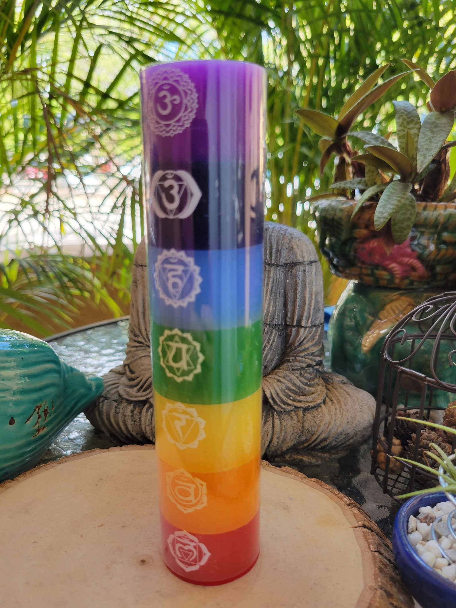 Seven Chakras Layered Candle CHAKRA MEDITATION CANDLES Etsy