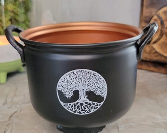 Metal Burner/ Cauldron /Altar Cauldron /Flower of Life Cauldron/ Tree of Life Cauldron