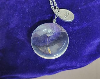 Wishing Necklace with Dandelion, Lucky Charm Jewelry for Positivity, Gift for Friends