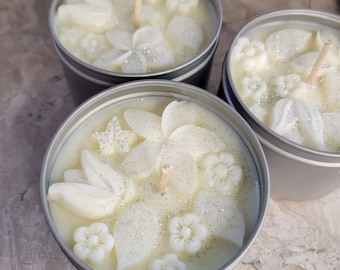 Handmade Jasmine Floral Candle – 8 oz Soy Wax Candle