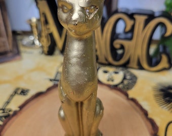 Gold Decorative Ritual Cat Shaped Candle Cat Candle, Offering Candle, Spell Candle