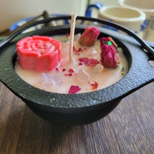 Small cauldron soy candle intention candle