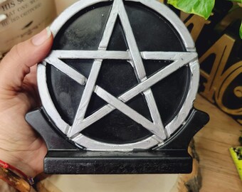 Big Pentagram Candle, Black and Gold Pentagram Candle Silver, and Black Candle Altar Decoration