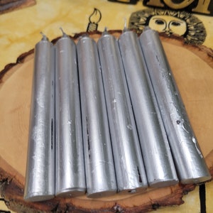 Silver 6-inch spell candles six-inch candles Pack of 6 candles Spell Candles