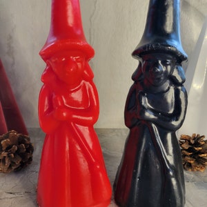 Handmade Witch Figurine Candle with Broom